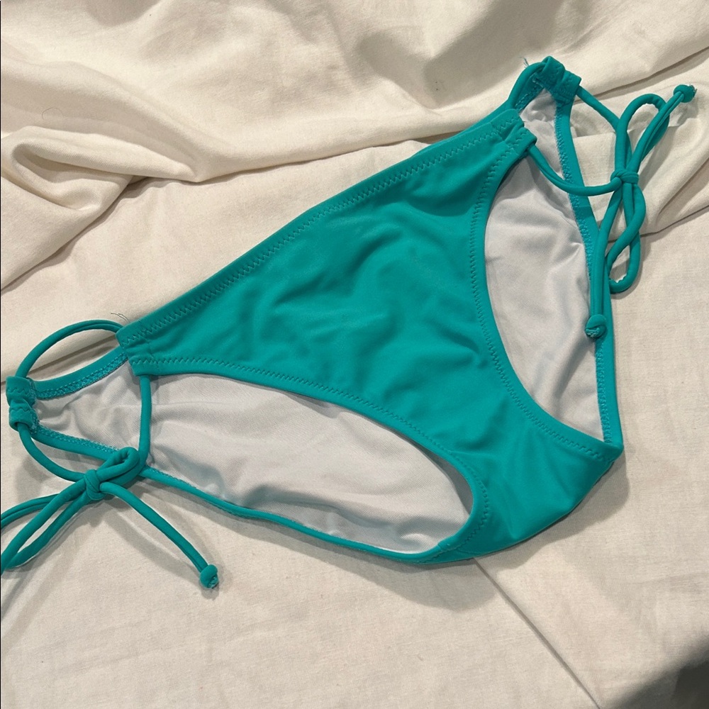 Victoria's Secret Turquoise Bikini Bottom with hip ties size small